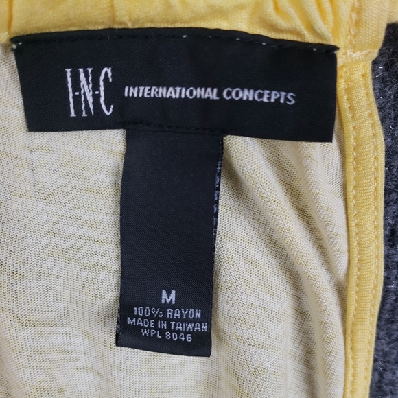Inc International Concepts Yellow Grey Sleeveless Top With Embellishments - Picture 7 of 9